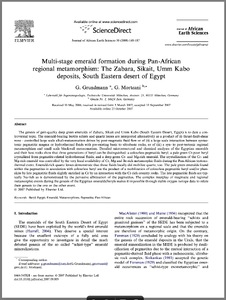 Multi-stage emerald formation during Pan-African regional metamorphism: The Zabara, Sikait, Umm Kabo deposits, South Eastern desert of Egypt